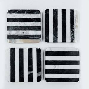 Eco-Friendly Natural <b>Marble</b> <b>Coasters</b> Modern Luxury Design Durable Washable Round Drink Holders Customizable Color & Logo Kitchen - Product Image 5