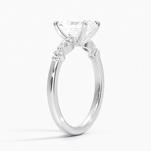 Anillo BOJ 0147 con Corte Radiante, Plata 925, Engaste de Puntas Marquise y Redondas, Anillo Solitario con Diamante de 2ct, Color D, VVS1, Moissanita GRA - Product Image 2