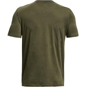 T-shirt en coton vert olive à manches courtes pour homme, coupe classique, col rond, tricoté, couleur unie, respirant, 180g, design vierge - Product Image 2