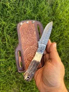 มีดล่าสัตว์ลายดามัสกัสแบบคละลาย พร้อมปลอก มีสินค้าพร้อมส่งทันที ขายส่งเท่านั้น เลือกแบบได้ - Product Image 1