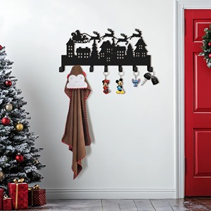 Festive Christmas Design Metal <b>Key</b> <b>Hook</b> Holder <b>Wall</b> Mounted Organizer Suitable For Holiday Decor And <b>Key</b> Storage From India - Product Image 3