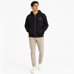 Sweat-shirt à capuche zippé unisexe surdimensionné en molleton 100% coton épais de haute qualité, personnalisable, uni, style streetwear - Product Image 4