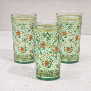 Vasos altos marroquíes con diseño floral, taza de té marroquí/taza de té árabe, juego de 6. - Product Image 1