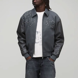 Veste en cuir pour homme, design entièrement personnalisé, prix de gros, collection hiver, look élégant, veste en cuir PU pour homme - Product Image 5