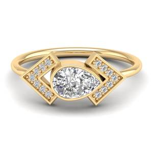 Anillos de compromiso REYES de diseño de lujo en oro sólido de 14K con diamantes cultivados en laboratorio para mujer, anillos de promesa de boda solitarios, joyería fina. - Product Image 6