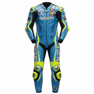 Traje de Carreras MotoCP Personalizado para Hombre, Traje de Cuero de Una Pieza Premium para Pista con Deslizadores, Mono/Traje OEM con Protección CE - Product Image 1