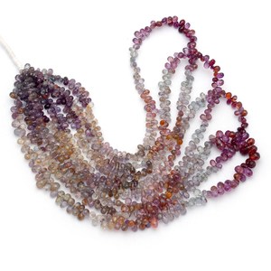 Perles facettées en saphir naturel multicolore de 3 mm à 5 mm, forme goutte d'eau, pierres semi-précieuses, perles en vrac pour bijoux - Product Image 4