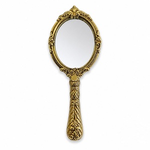 Wholesale Vintage Hand <b>Mirror</b> Ornate Gold <b>Vanity</b> <b>Mirror</b> Luxury Embossed Metal Handheld Cosmetic <b>Mirror</b> for <b>Dressing</b> <b>Table</b> Makeup - Product Image 2