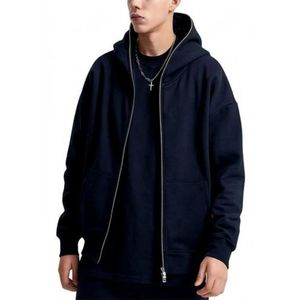 Sudadera con capucha de forro polar con cremallera extragrande para hombre – Sudadera informal cálida y gruesa para invierno - Product Image 1