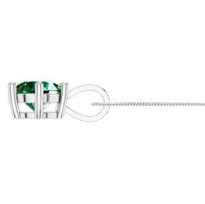Collar con colgante de Esmeralda clásico de lujo, oro blanco fino con corte brillante para cumpleaños y ocasiones especiales, abalorio de ideas de regalo - Product Image 2