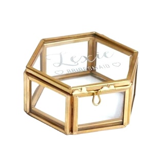 gold glass jewelry box beautify rose <b>mirrored</b> jewelry makeup organised - Product Image 1