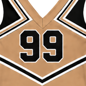 Haut d'uniforme de cheerleading marron clair sans manches à col en V pour femmes et filles, idéal pour les spectacles de danse en équipe et les compétitions - Product Image 5