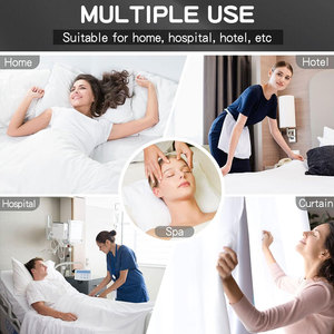 Plain White <b>Comforter</b> <b>Set</b> Soft Breathable Eco-Friendly Durable Cotton with Matching Pillow Covers for Home Hotel Guest Room - Product Image 3
