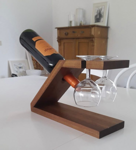 Soporte de Madera para Botellas de Vino, Accesorios Decorativos Modernos para Barra o Despensa, Soporte de Madera para Botellas de Vino para Mostrador - Product Image 1