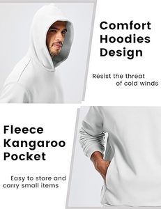 Sudadera con capucha unisex de algodón grueso, negra, lavada, estilo oversize, con bolsillo, para ropa urbana. - Product Image 3