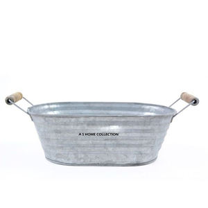 Nouveau seau de Noël décoratif en métal fer forgé, forme ovale, texture gaufrée, design élégant, vierge pour sublimation - Product Image 5