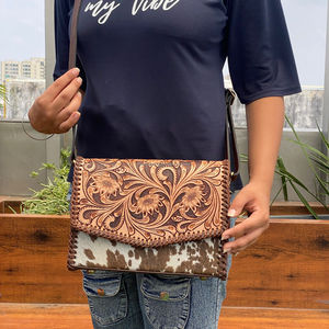 Bolsos de cuero de vaca de diseñador de lujo para mujer, bolsos de mensajero de gran capacidad de cuero genuino con correa ajustable - Product Image 4