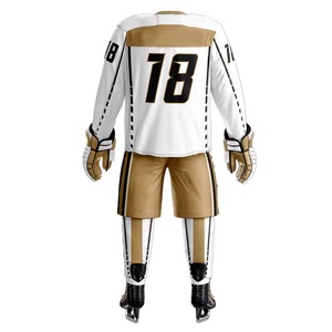 Uniforme de hockey sur glace unisexe, vêtements de sport respirants, légers, 100% polyester, antibactériens, séchage rapide, haute qualité, devant - Product Image 5