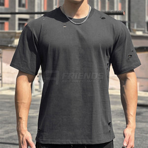 เสื้อยืดแฟชั่นสไตล์ดิสเทรส 100% ผ้าฝ้าย ดีไซน์เรียบง่าย ทันสมัย เหมาะสำหรับใส่ไปยิม เดินทาง และสวมใส่ในชีวิตประจำวัน สไตล์สตรีท น้ำหนักเบา - Product Image 2