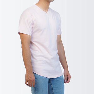 T-shirts pour hommes sur mesure, col en V, manches courtes, respirants, confortables, vente en gros, service OEM personnalisé - Product Image 2