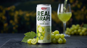Rita Real Grape 325ml Premium Green Grape Juice Canned Fruit Beverage Refreshing <b>Soft</b> <b>Drink</b> Wholesale Supplier OEM ODM Bulk - Product Image 3