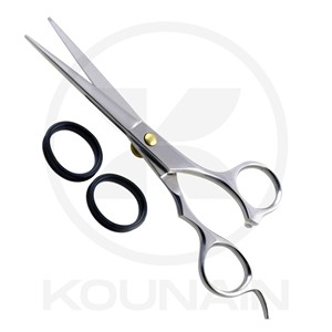 Professional Japanese Stainless Steel 420 Right-Handed <b>Barber</b> Scissors Blunt <b>Blade</b> Tip Medium Handle Non-Foldable Hair Cutting - Product Image 4