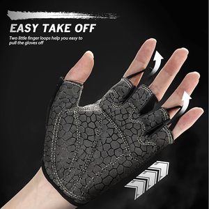 Custom Logo Anti Slip Shock Absorbing Half Finger <b>Cycling</b> Gloves Breathable Men Women MTB Mountain Bike Sports Gym Gloves - Product Image 3