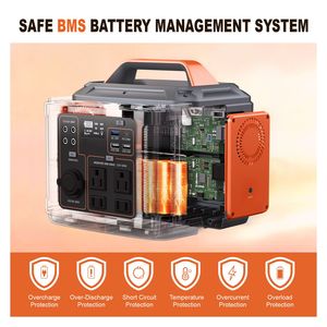 Stazione di Alimentazione Portatile 296Wh 80000mAh Batteria al Litio 300W (600W di Picco) Prese AC per Campeggio Esterno, Camper, Casa 220V PWM - Product Image 5