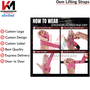 Sangles de levage haute performance pour hommes et femmes, support de poignet pour la musculation, soulevé de terre, haltérophilie, fournisseur OEM - Product Image 4