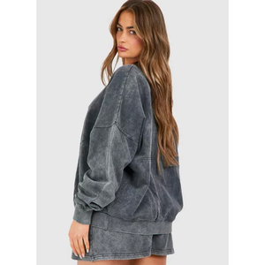Women Plus Size Pink Hooded <b>Tracksuit</b> Set Solid Color Full Sleeve Shorts Casual Spring Wear With Side Pockets Drawstring Closure - Product Image 3