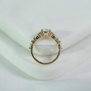 IGI/GIA Lab Grown Cut Diamond Vintage 14K Anillo de boda/compromiso amarillo Unisex Oro blanco fino para fiesta de aniversario-Worthy - Product Image 2