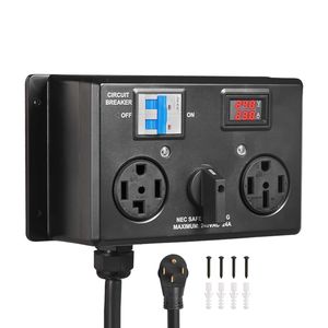 Interruttore di ricarica manuale per veicoli elettrici NEMA 14-30P a 14-30R 14-50R, 24A Max 240V, Apparecchiatura di distribuzione dell'energia, Interruttore splitter per asciugatrice e veicoli elettrici - Product Image 1