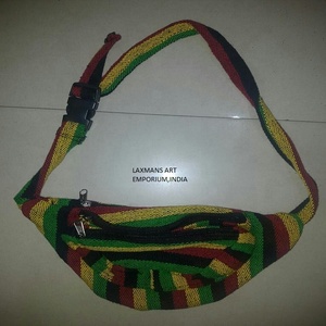 กระเป๋าคาดเอวผ้าฝ้ายสำหรับทุกเพศกระเป๋าคาดเอวคอลอร์ราสต้ากระเป๋าคาดเอวมีสไตล์และสะดวกสบาย - Product Image 2