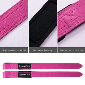 Correas de Levantamiento de Pesas de Cuero Vacuno con Logotipo Personalizado, Resistentes, Ligeras, Plegables, Suaves, Ajustables y Antideslizantes - Product Image 3