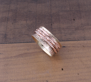 925 Sterling Silver Rose Gold Plated <b>Spinner</b> <b>Ring</b> for Anxiety Handmade Fidget Spinning <b>Ring</b> for Stress Relief Wholesale - Product Image 3