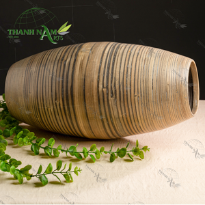 Jarrón de bambú verde ecológico hecho a mano, artesanía de exhibición de mesa minimalista para decoración del hogar y arreglos florales - Product Image 3