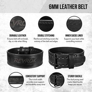 Ceinture de musculation en cuir de vachette à double boucle, protection lombaire pour entraînement de soulevé de terre, fitness, sécurité, haltérophilie, ceintures de gym - Product Image 2