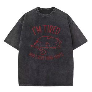 Camiseta Extra Grande con Logotipo Personalizado OEM para Hombre, Estilo Vintage, Lavado Ácido, Impresión DTG, Gráfico Negro, Algodón, Fabricante - Product Image 1