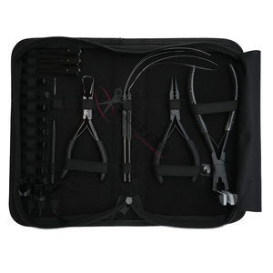High Quality Salon Hair Extension Tool Kit with Tape In Plier Bead Remover Crimping Plier Pulling <b>Hook</b> Loop Tool Parting Finger - Product Image 1