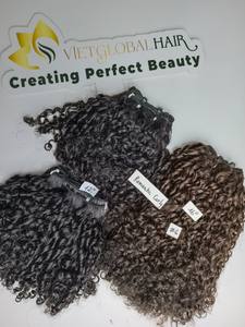 Paquete de pelo crudo Jery rizado romántico alineado con cutícula de pelo virgen dibujado doble vietnamita precio al por mayor - Product Image 5