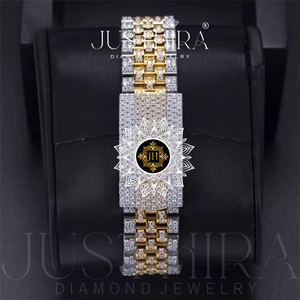 2026 Best Selling Fashion Moissanite Diamond Stainless Steel Quartz Watch for <b>Couples</b> <b>Matching</b> Luxury Watch Set Shiny Stones - Product Image 2