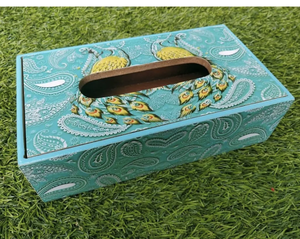 Pegatina impresa precio barato soporte de caja de pañuelos con Mdf hecho a mano de La India - Product Image 3