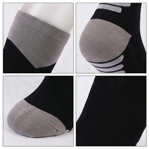 <b>Knee</b> <b>High</b> <b>Socks</b> Black With Gray Trim Breathable Knitted For Adults Daily Casual Wear - Product Image 4