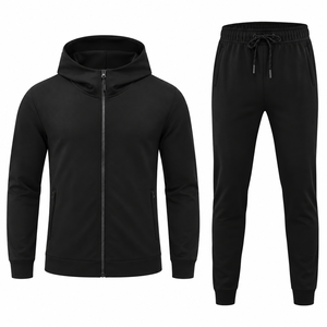 Ensemble de survêtement pour homme avec veste zippée à capuche et pantalon de jogging, 2 pièces, vêtements de sport décontractés, vente en gros - Product Image 3