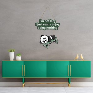ป้ายไม้ MDF ขนาดใหญ่สไตล์โมเดิร์น ลายแพนด้าขี้เกียจ สำหรับตกแต่งห้องนั่งเล่นและสำนักงาน - Product Image 2