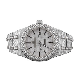 Montre automatique Moissanite Diamond Iced Out pour homme Montre de luxe Hip Hop Bling Verre saphir Acier inoxydable - Product Image 1