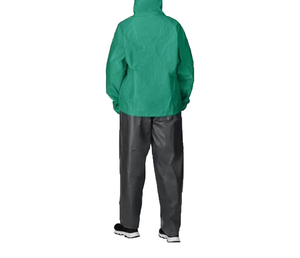 Ensemble veste et pantalon imperméables unisexes en polyester vert, manches longues, respirant et imperméable - Product Image 2