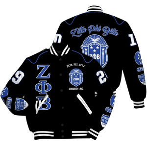 Chaqueta Universitaria Zeta Phi Beta para el Día de los Fundadores, con Parches de Chenilla Bordados, Impermeable, para la Vida Griega de la Hermandad - Product Image 3