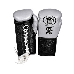 Guantes de Boxeo de Cuero No Boxing No Life, Color Granate, Negro y Dorado, con Cordones, Hechos en México, para Adultos, Productos para Sparring de Muay Thai - Product Image 2