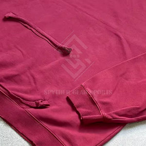 Sweat-shirts à capuche décontractés pour hommes, coupe ample, sur mesure, unis, effet vieilli, respirants, en molleton écologique et mélange de coton - Product Image 5